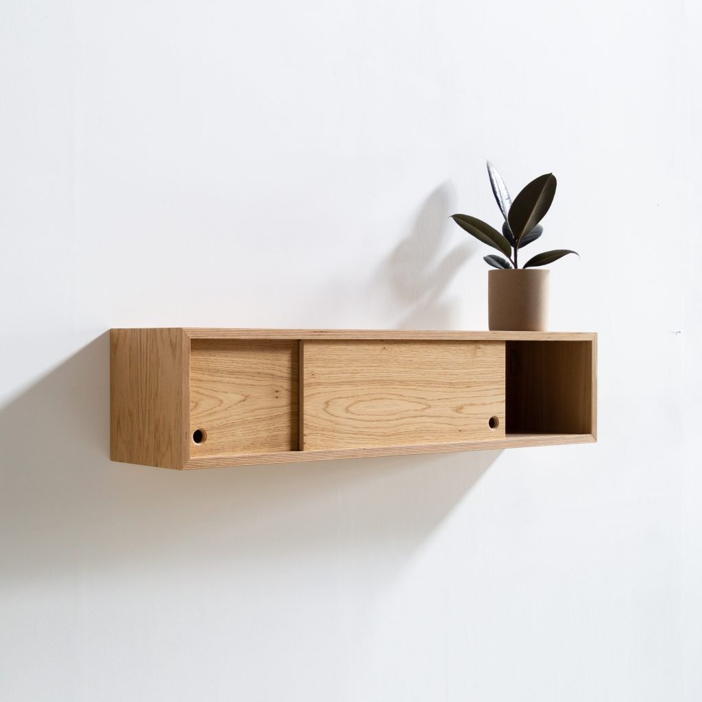Oak floating Cabinet - Bespoke Plywood Furniture UK