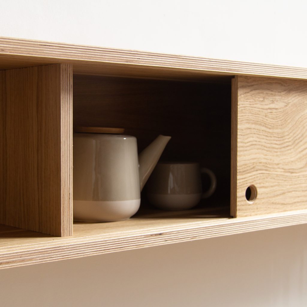 bespoke plywood oak cabinet details