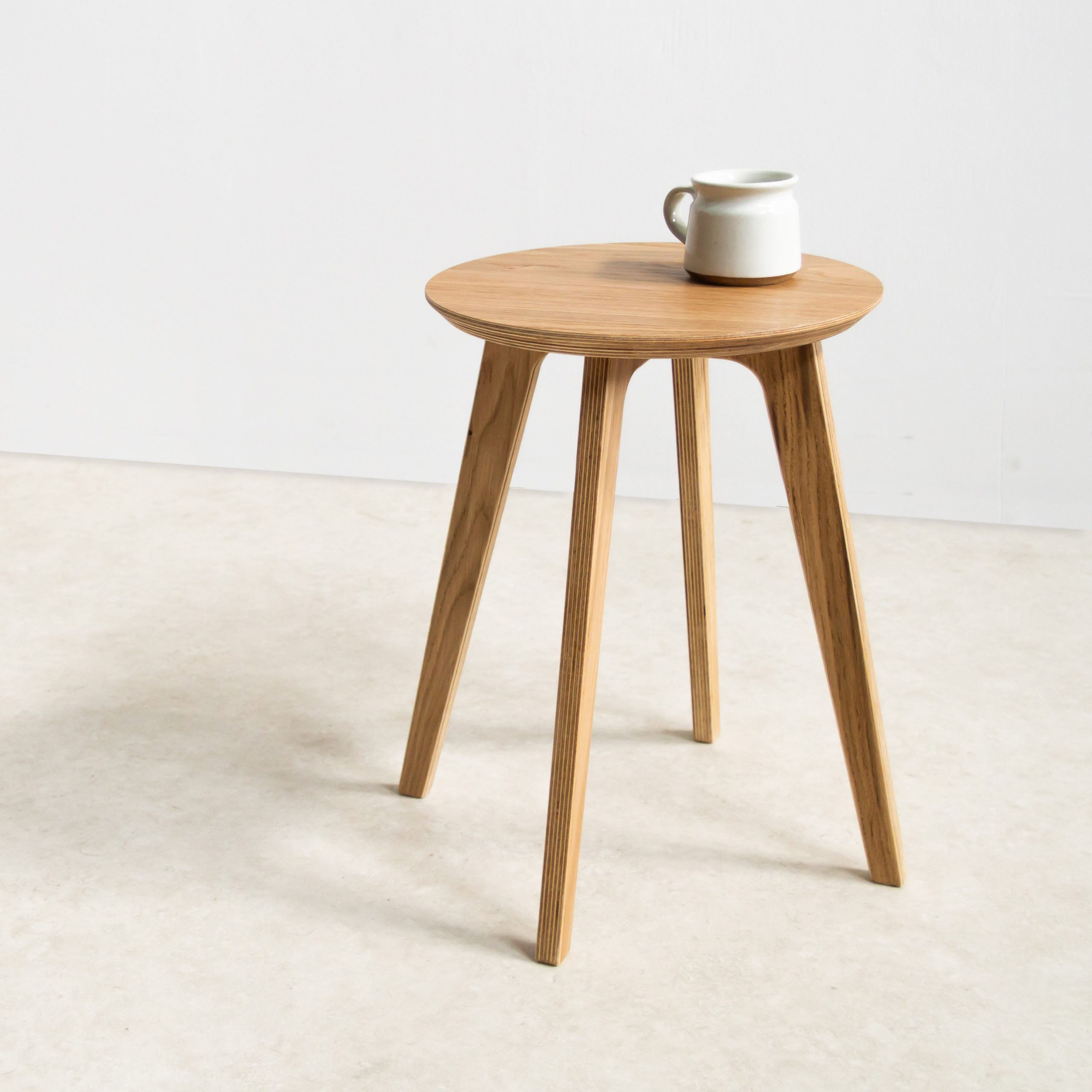 Oak Side Table Made Ply Hand